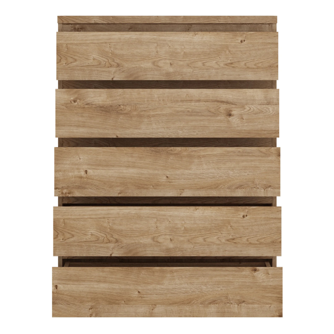 Fribo Chest of 5 Drawers in Golden Ribbeck Oak - TidySpaces