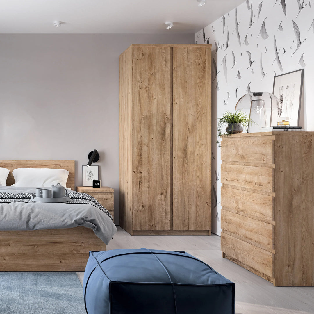 Fribo Chest of 5 Drawers in Golden Ribbeck Oak - TidySpaces