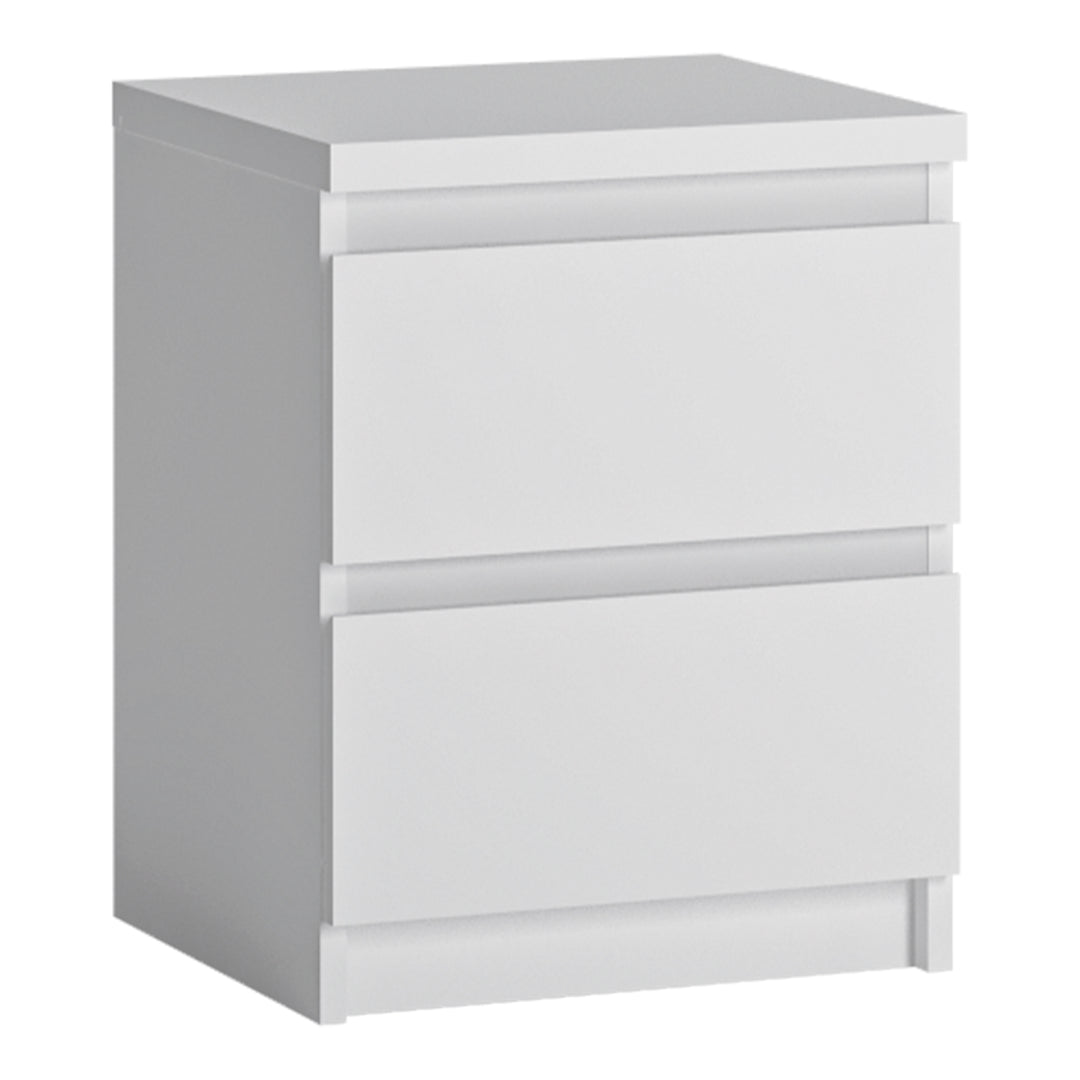 Fribo Bedside Cabinet 2 Drawer in Alpine White - TidySpaces