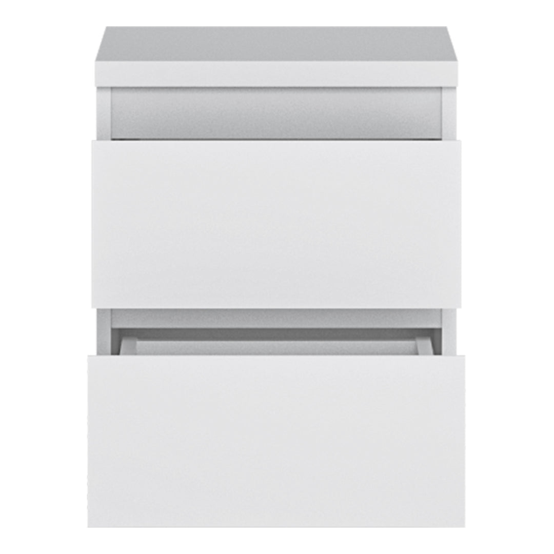 Fribo Bedside Cabinet 2 Drawer in Alpine White - TidySpaces