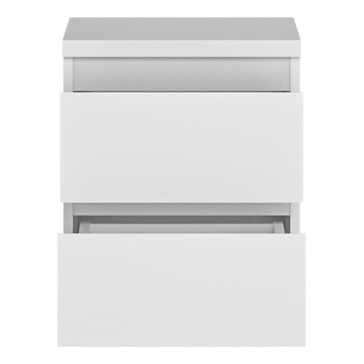 Fribo Bedside Cabinet 2 Drawer in Alpine White - TidySpaces