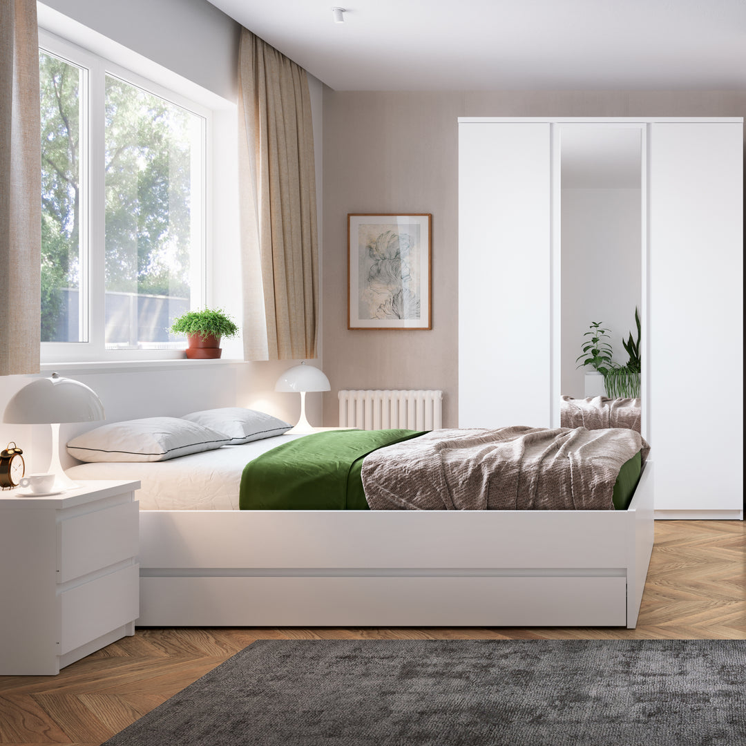 Fribo Bedside Cabinet 2 Drawer in Alpine White - TidySpaces