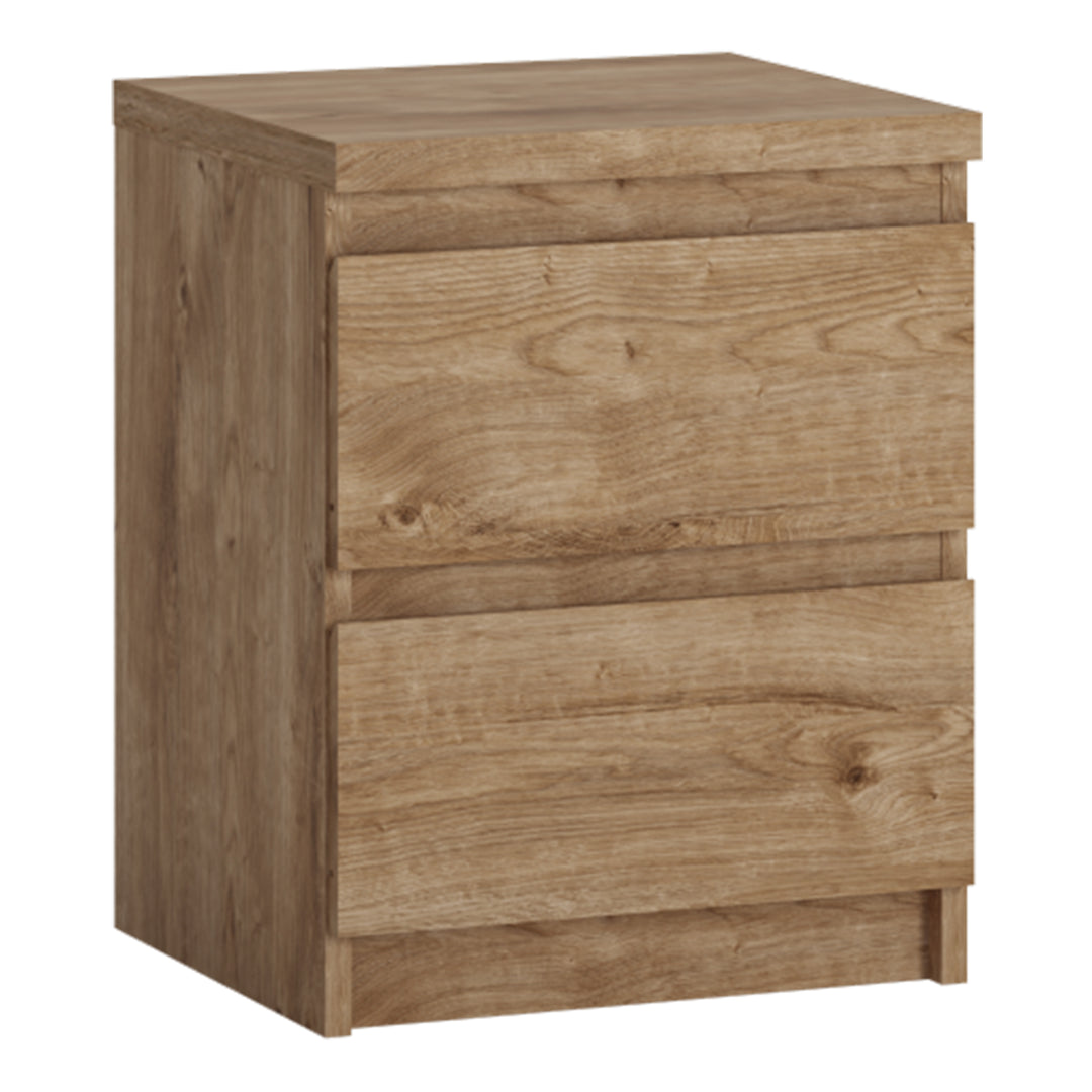 Fribo Bedside Cabinet 2 Drawer in Golden Ribbeck Oak - TidySpaces