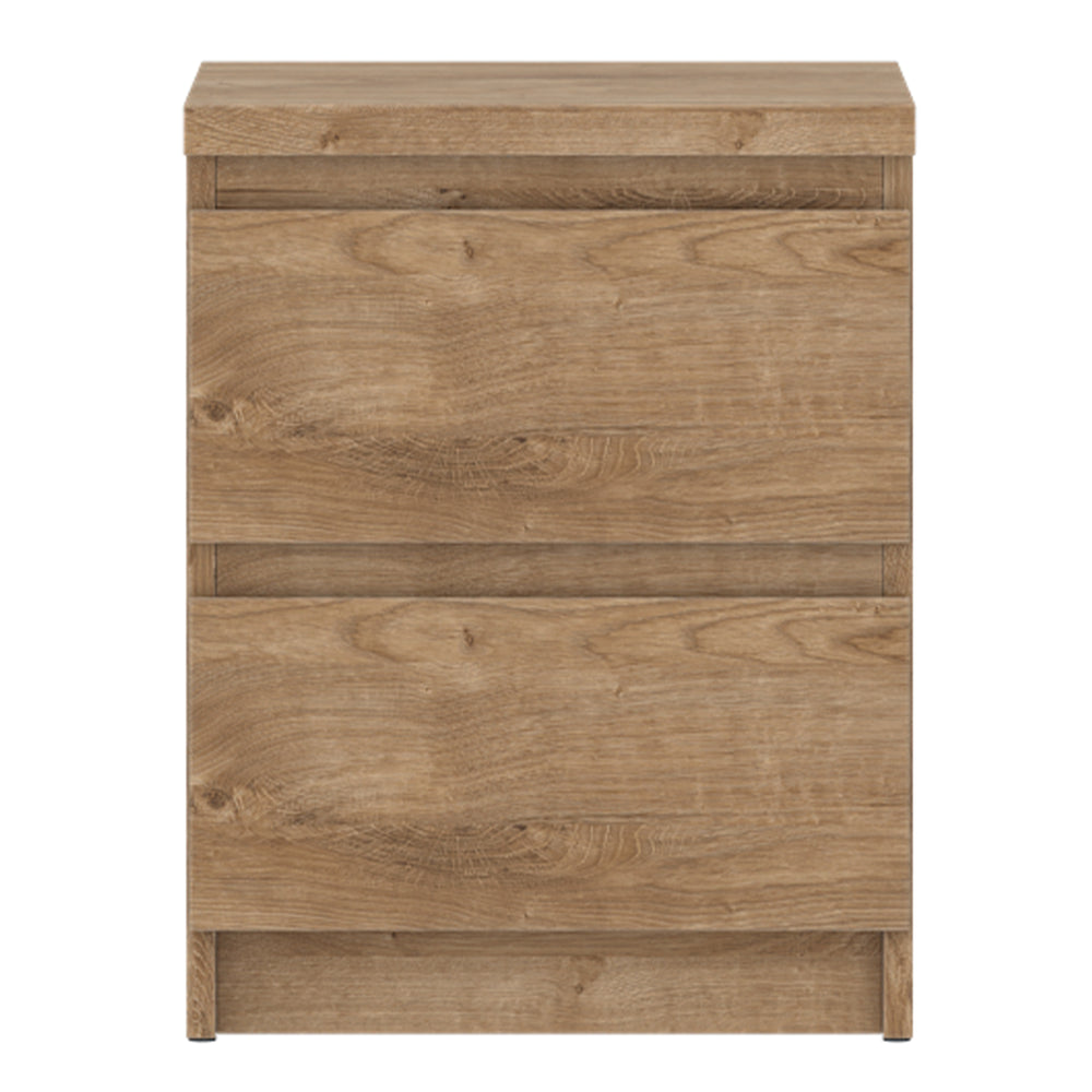 Fribo Bedside Cabinet 2 Drawer in Golden Ribbeck Oak - TidySpaces