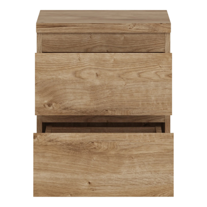 Fribo Bedside Cabinet 2 Drawer in Golden Ribbeck Oak - TidySpaces