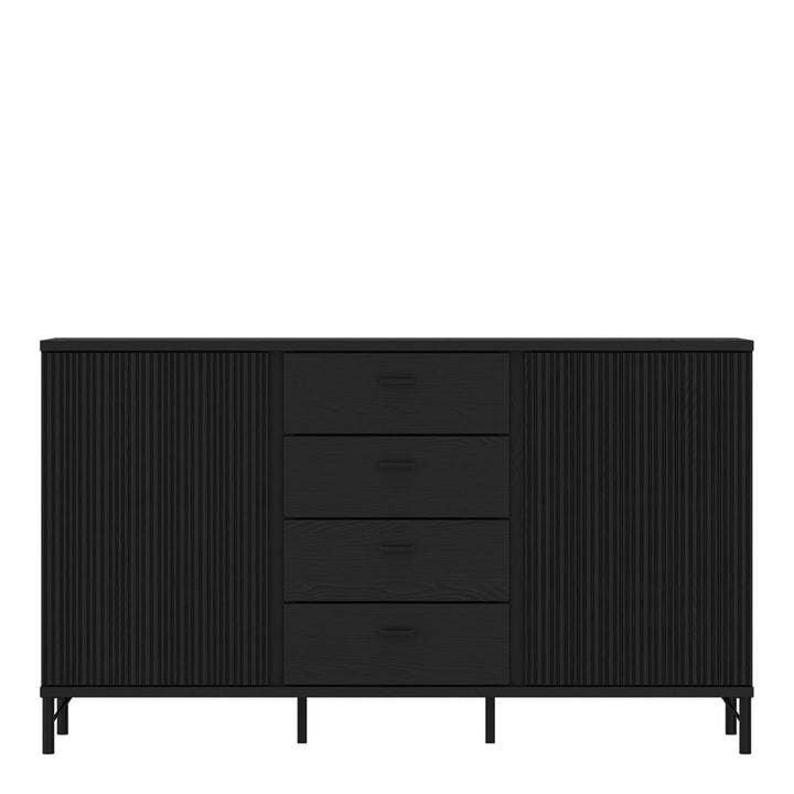 Lusaka Sideboard 2 Door 4 Drawer in Black Graphite - TidySpaces