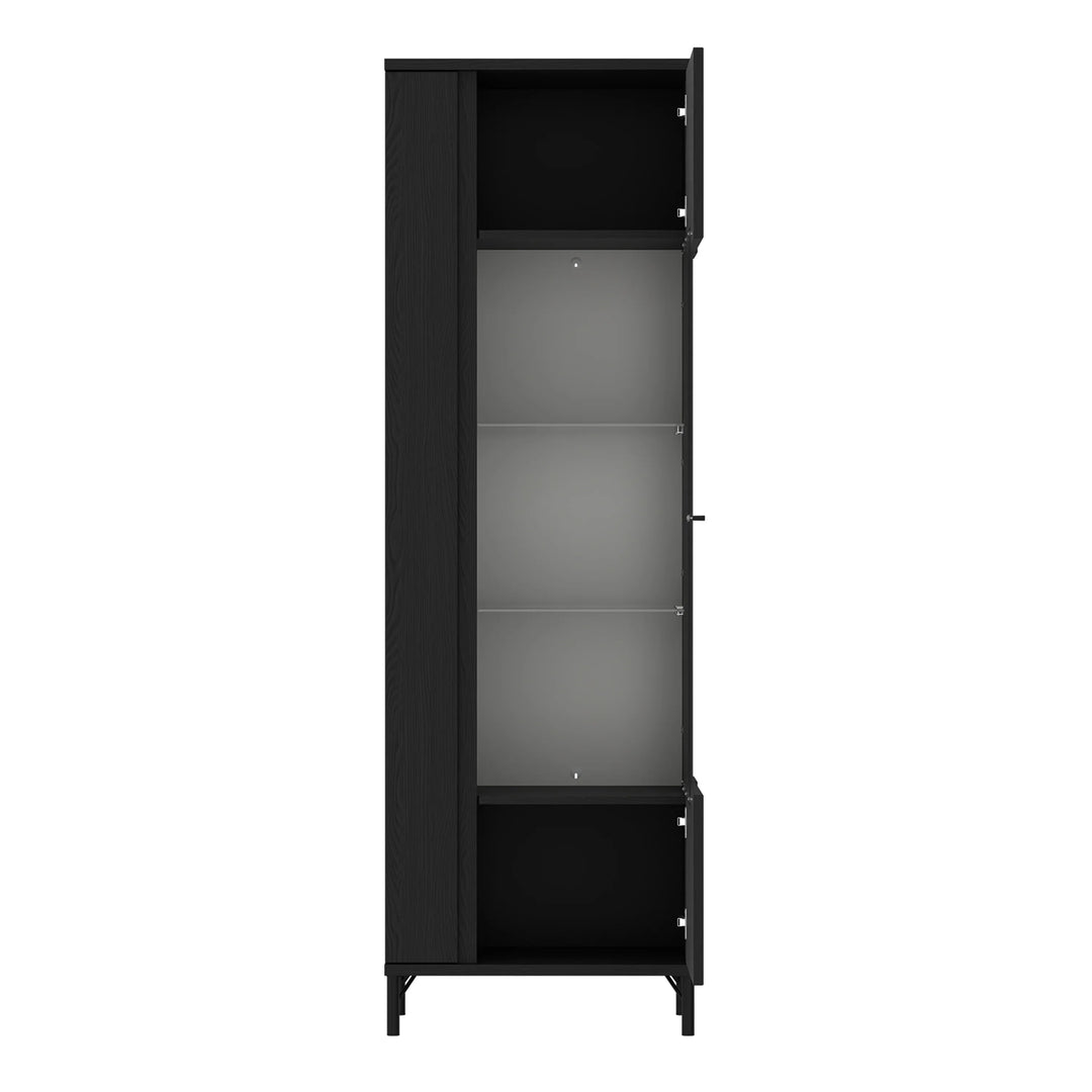 Lusaka Display Cabinet 1 Door in Black Graphite - TidySpaces