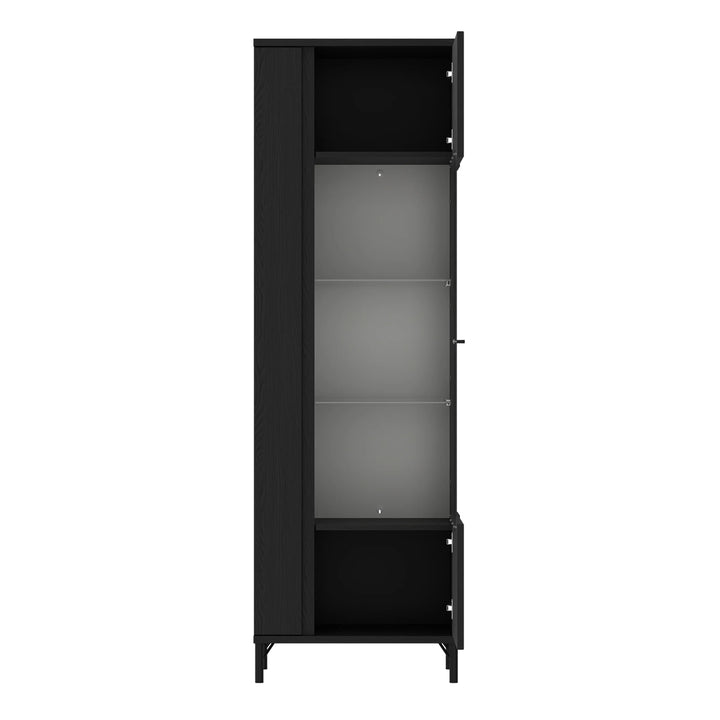 Lusaka Display Cabinet 1 Door in Black Graphite - TidySpaces