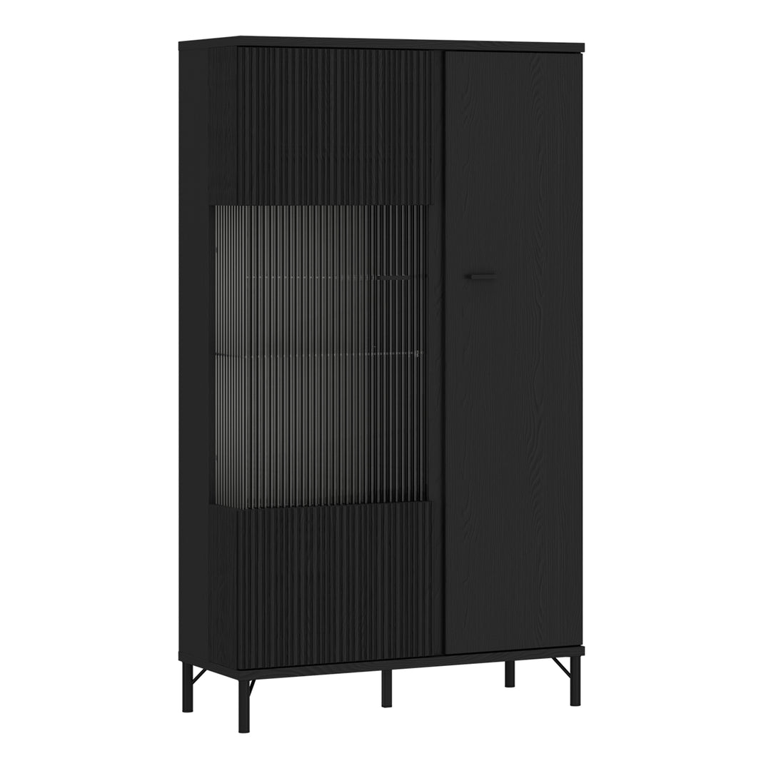 Lusaka Display Cabinet 2 Door in Black Graphite - TidySpaces
