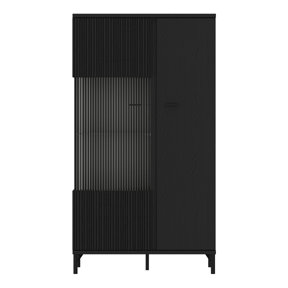 Lusaka Display Cabinet 2 Door in Black Graphite - TidySpaces