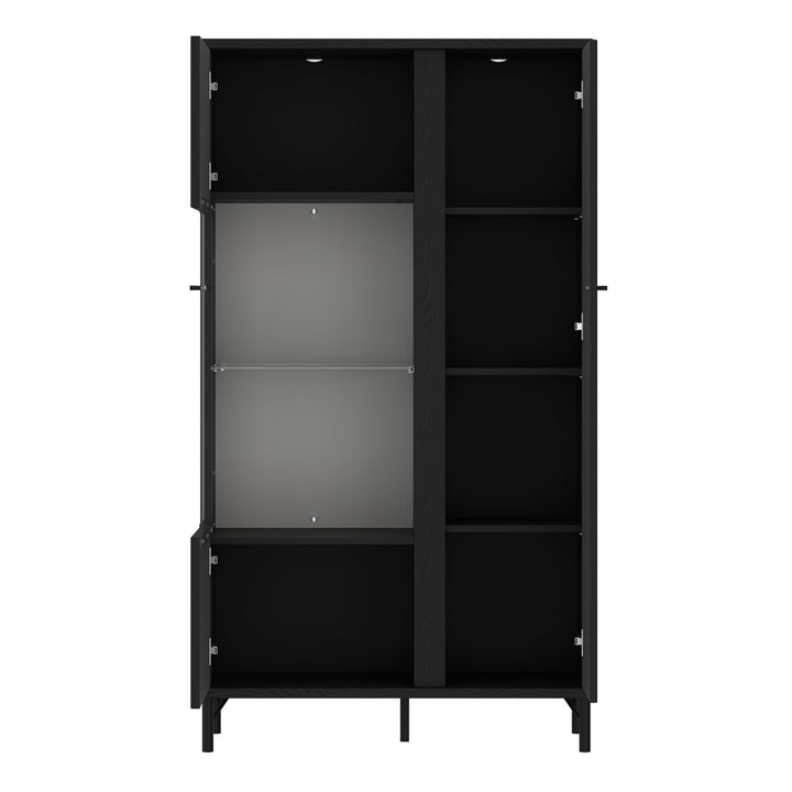 Lusaka Display Cabinet 2 Door in Black Graphite - TidySpaces