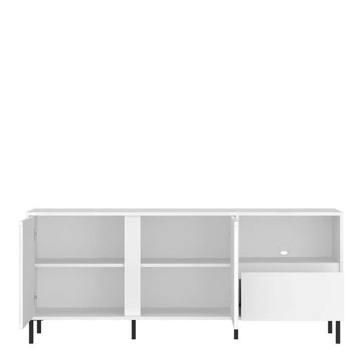 Avenale Wide TV Cabinet 2 Door 1 Drawer in Alpine White High Gloss - TidySpaces