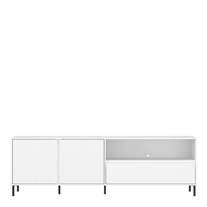 Avenale TV Cabinet 2 Door 1 Drawer in Alpine White High Gloss - TidySpaces