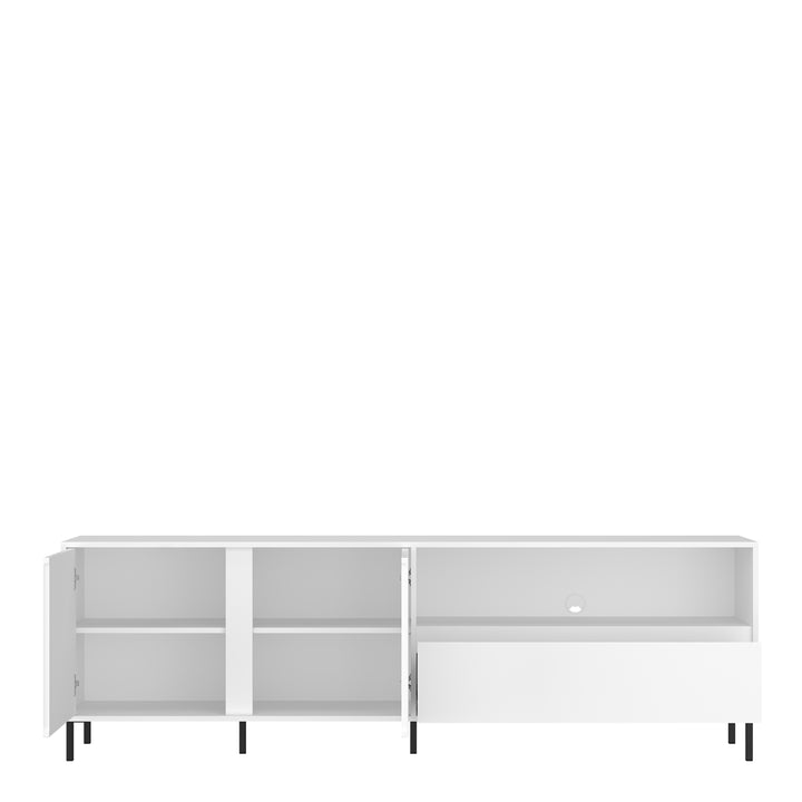 Avenale TV Cabinet 2 Door 1 Drawer in Alpine White High Gloss - TidySpaces