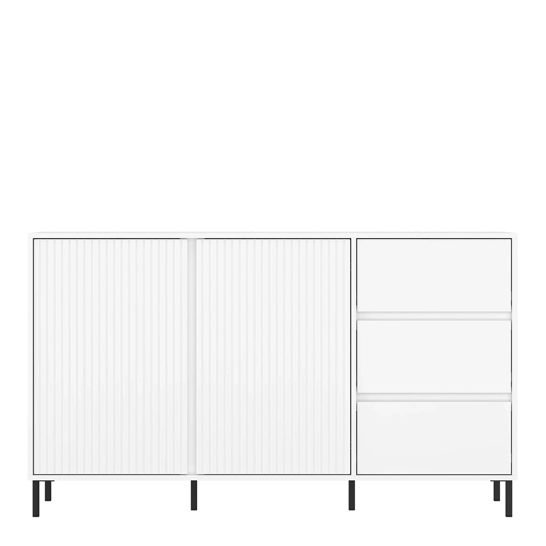 Avenale Sideboard 2 Door 3 Drawer in Alpine White High Gloss - TidySpaces
