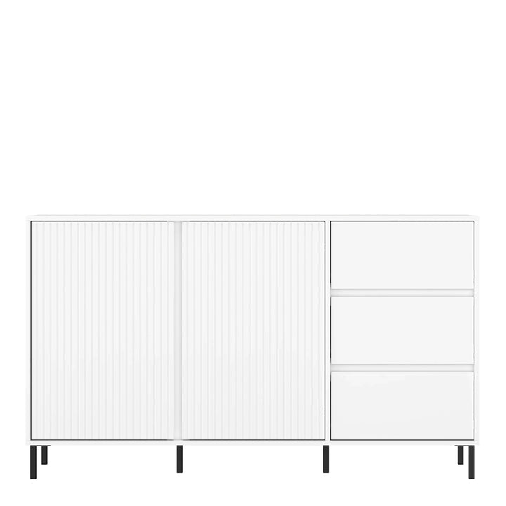 Avenale Sideboard 2 Door 3 Drawer in Alpine White High Gloss - TidySpaces