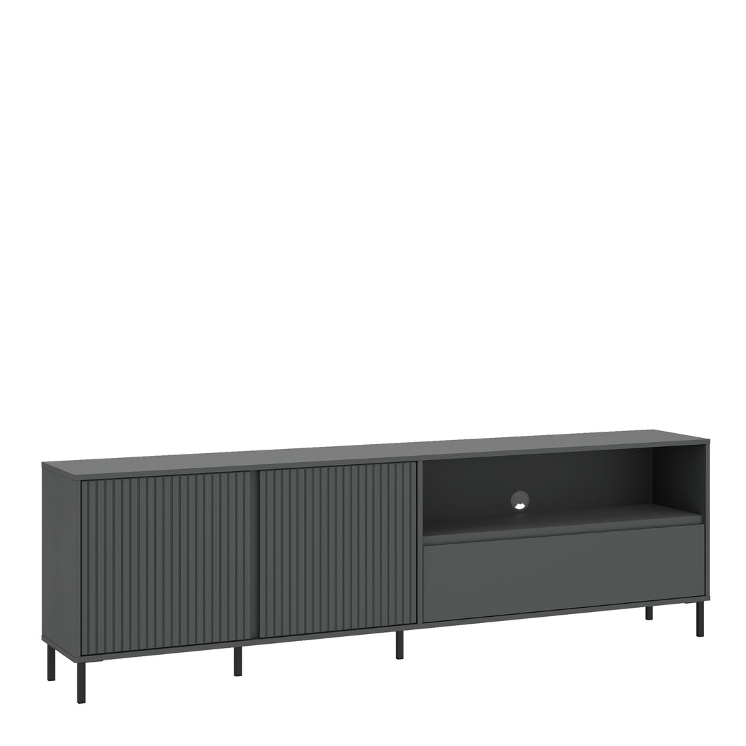 Avenale TV Cabinet 2 Door 1 Drawer in Anthracite - TidySpaces