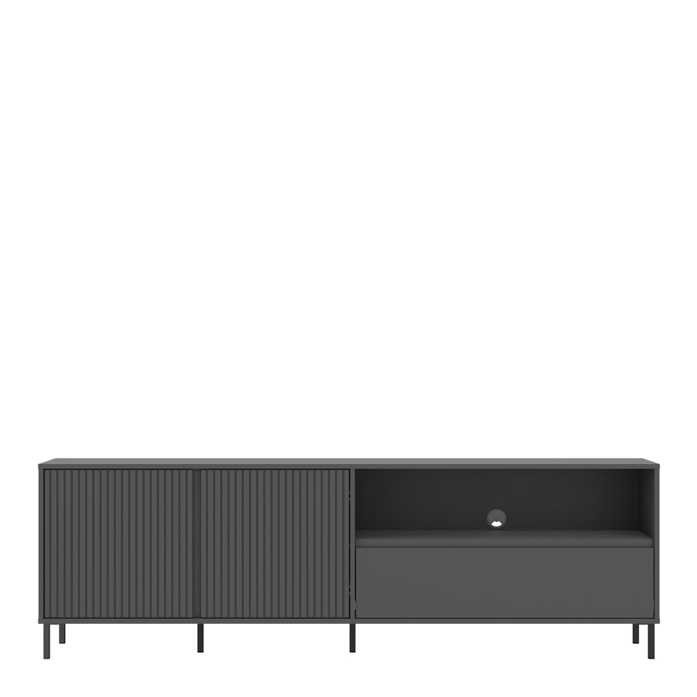 Avenale TV Cabinet 2 Door 1 Drawer in Anthracite - TidySpaces