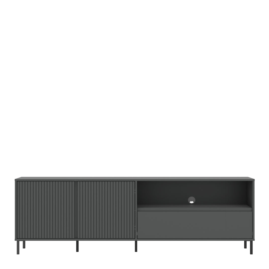 Avenale TV Cabinet 2 Door 1 Drawer in Anthracite - TidySpaces