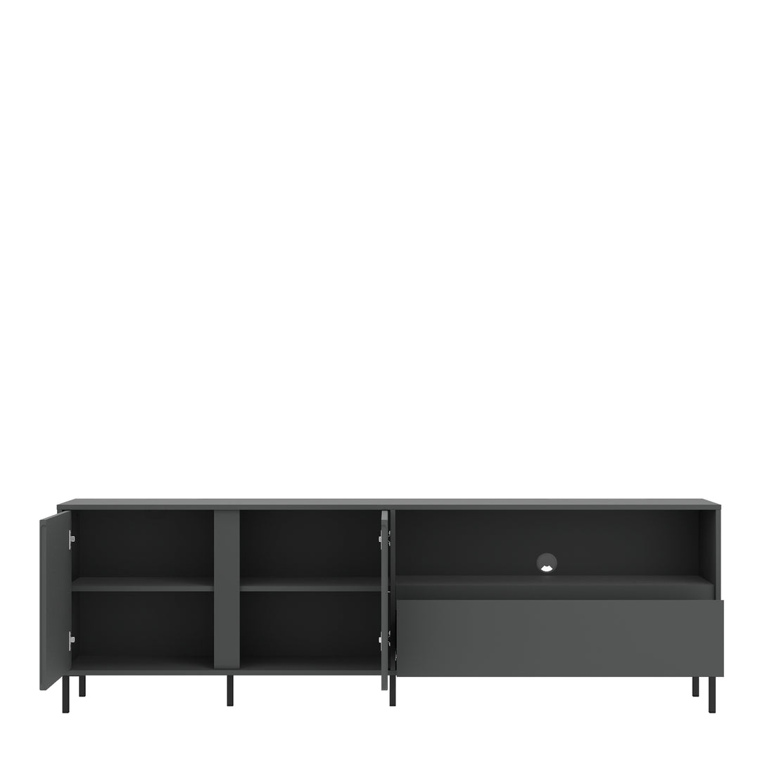 Avenale TV Cabinet 2 Door 1 Drawer in Anthracite - TidySpaces