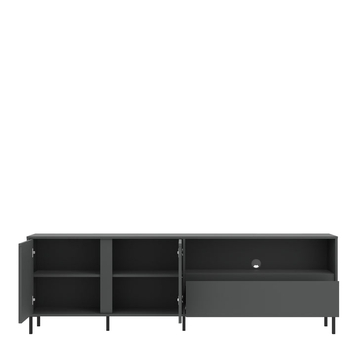 Avenale TV Cabinet 2 Door 1 Drawer in Anthracite - TidySpaces