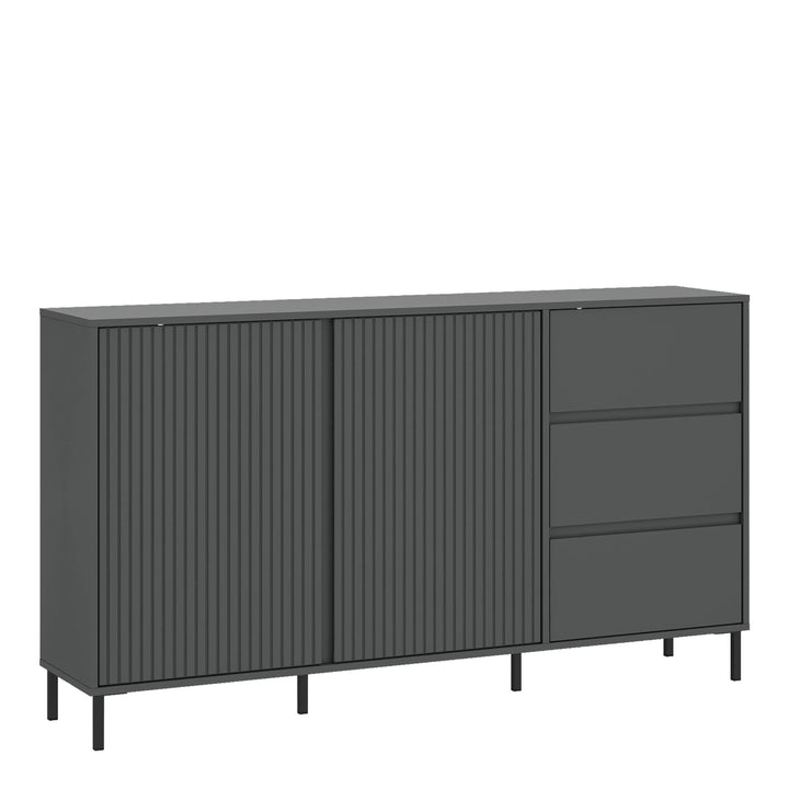 Avenale Sideboard 2 Door 3 Drawer in Anthracite - TidySpaces