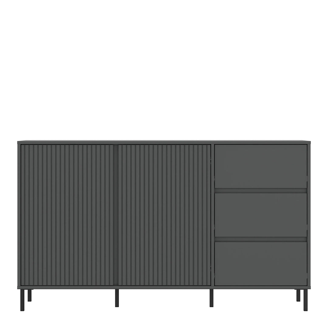 Avenale Sideboard 2 Door 3 Drawer in Anthracite - TidySpaces