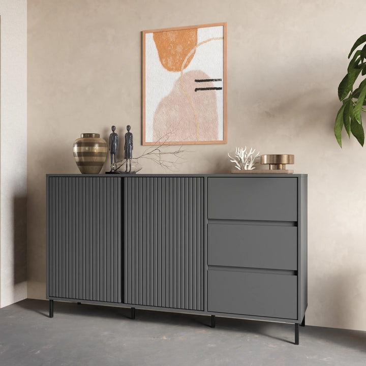 Avenale Sideboard 2 Door 3 Drawer in Anthracite - TidySpaces