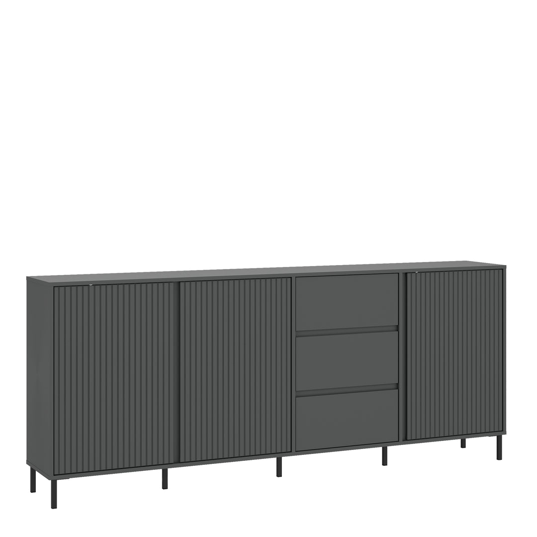 Avenale Sideboard 3 Door 3 Drawer in Anthracite - TidySpaces