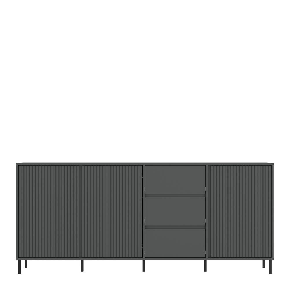 Avenale Sideboard 3 Door 3 Drawer in Anthracite - TidySpaces