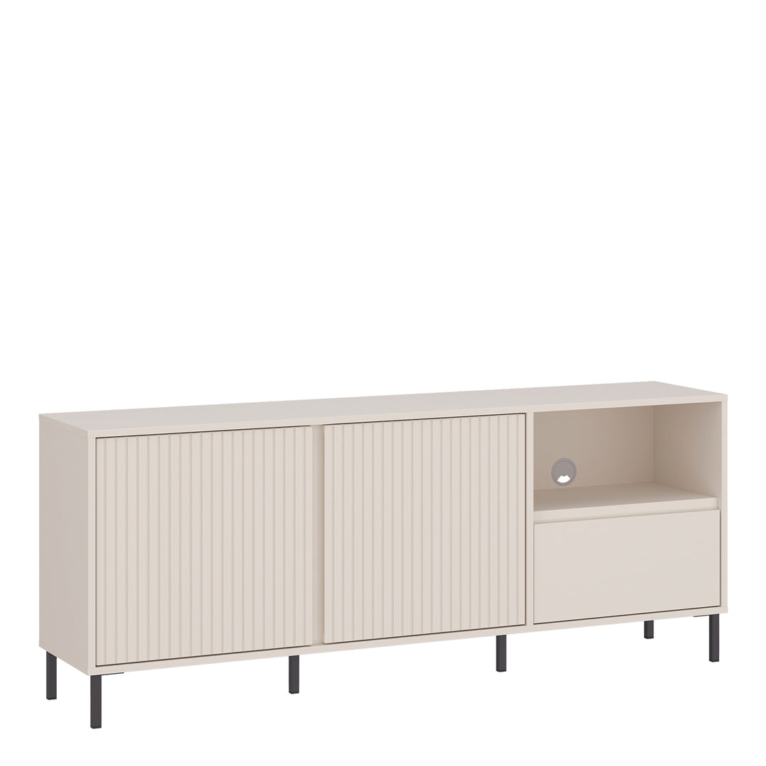 Avenale Wide TV Cabinet 2 Door 1 Drawer in Cashmere - TidySpaces