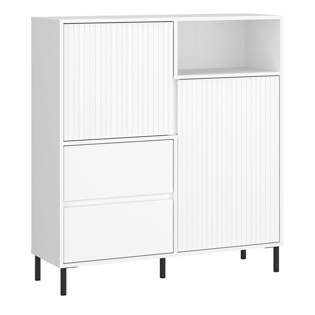 Avenale Sideboard 2 Door 2 Drawer in Alpine White High Gloss - TidySpaces