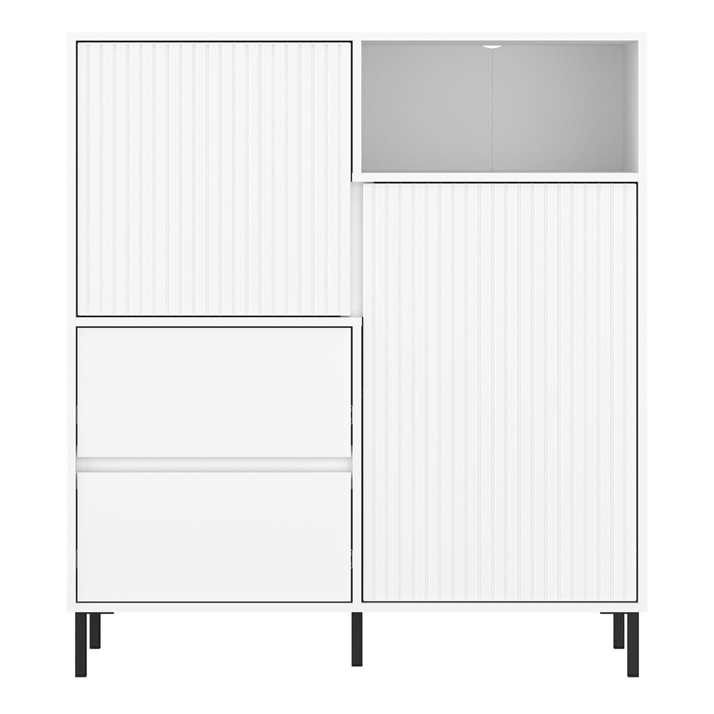Avenale Sideboard 2 Door 2 Drawer in Alpine White High Gloss - TidySpaces