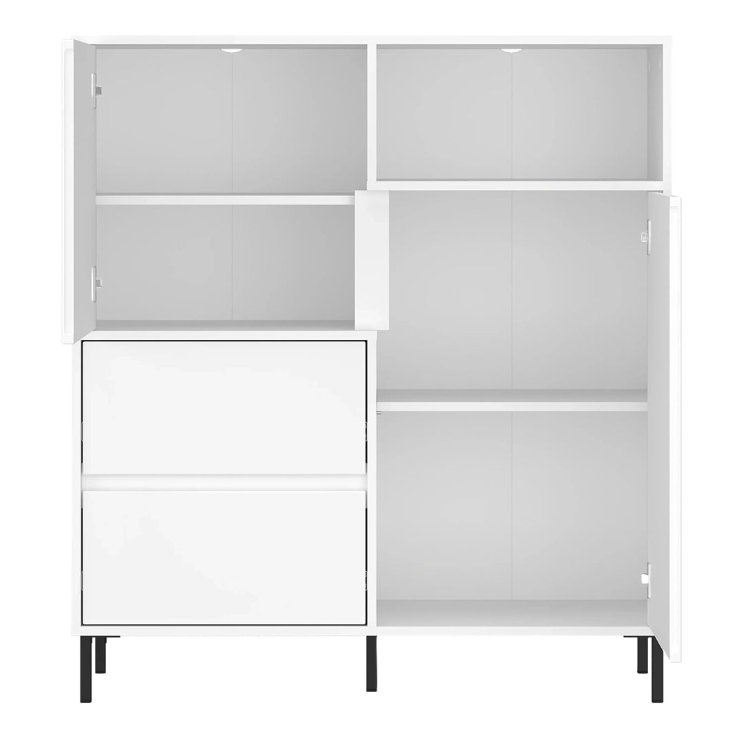 Avenale Sideboard 2 Door 2 Drawer in Alpine White High Gloss - TidySpaces