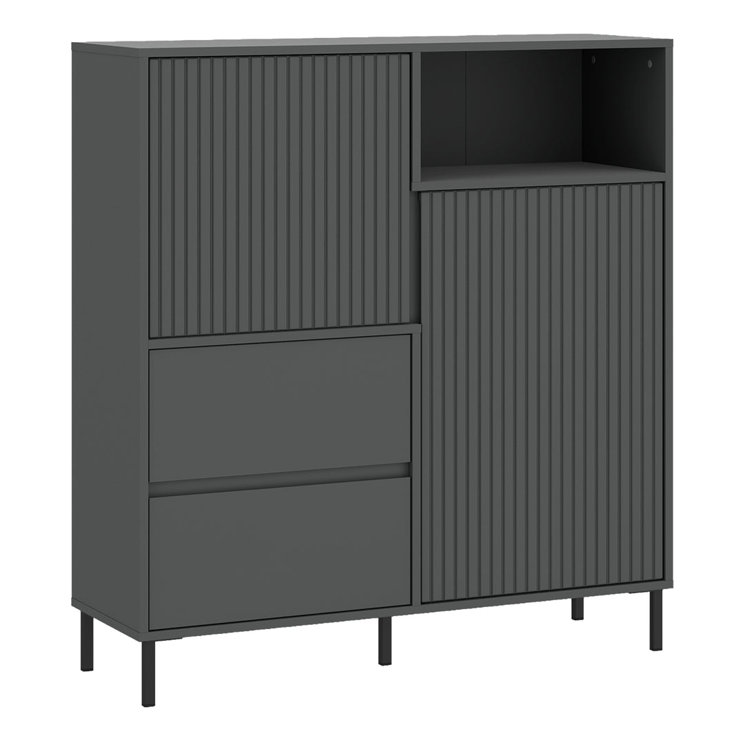 Avenale Sideboard 2 Door 2 Drawer in Anthracite - TidySpaces