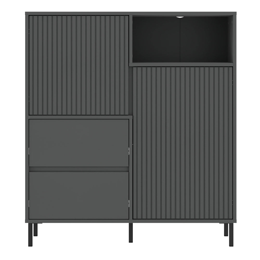 Avenale Sideboard 2 Door 2 Drawer in Anthracite - TidySpaces