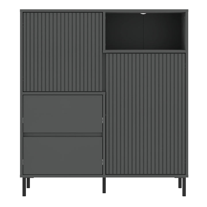Avenale Sideboard 2 Door 2 Drawer in Anthracite - TidySpaces