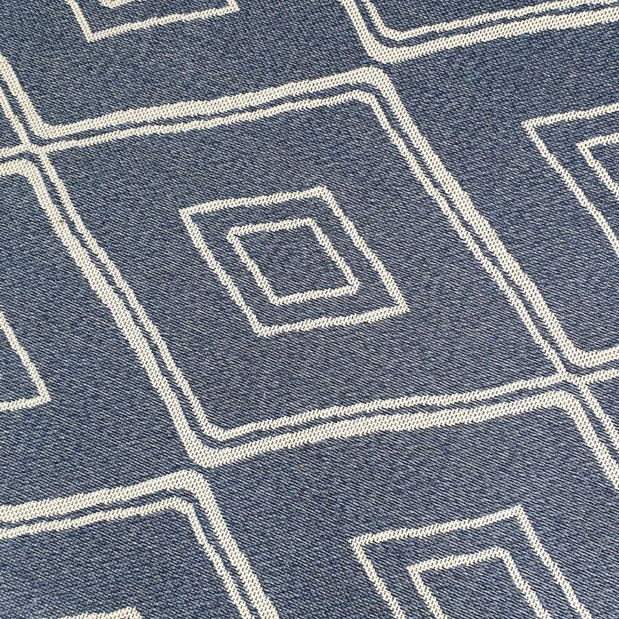 Cotton Rug Navy Blue Diamond - TidySpaces