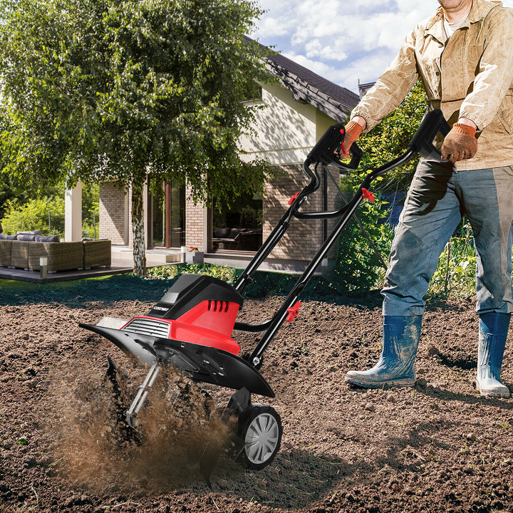1500W Corded Electric Garden Tiller with 6 Blade Till - TidySpaces