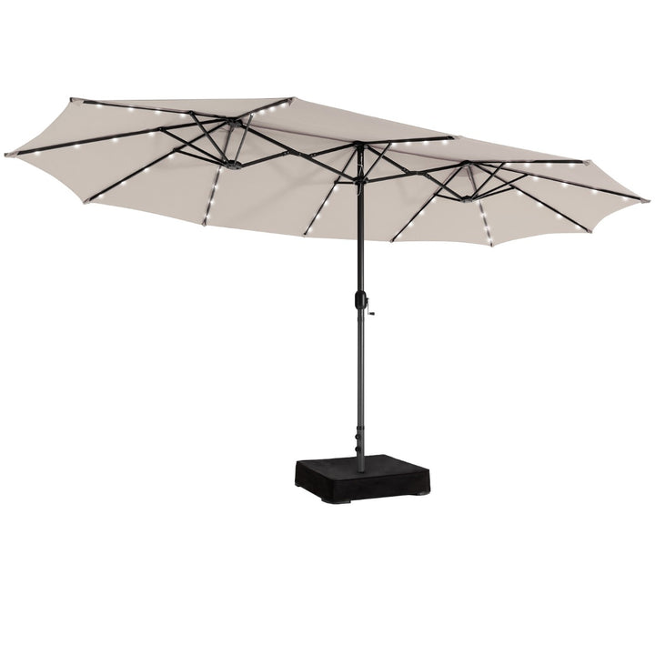 450cm Double Sided Patio Umbrella with Solar Lights