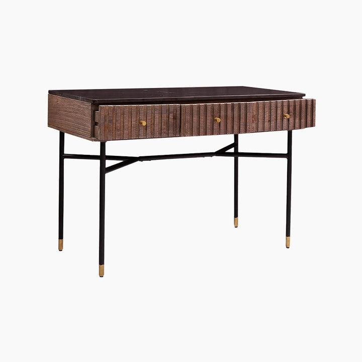 Derek Marble Top Three Drawer Console Table - TidySpaces