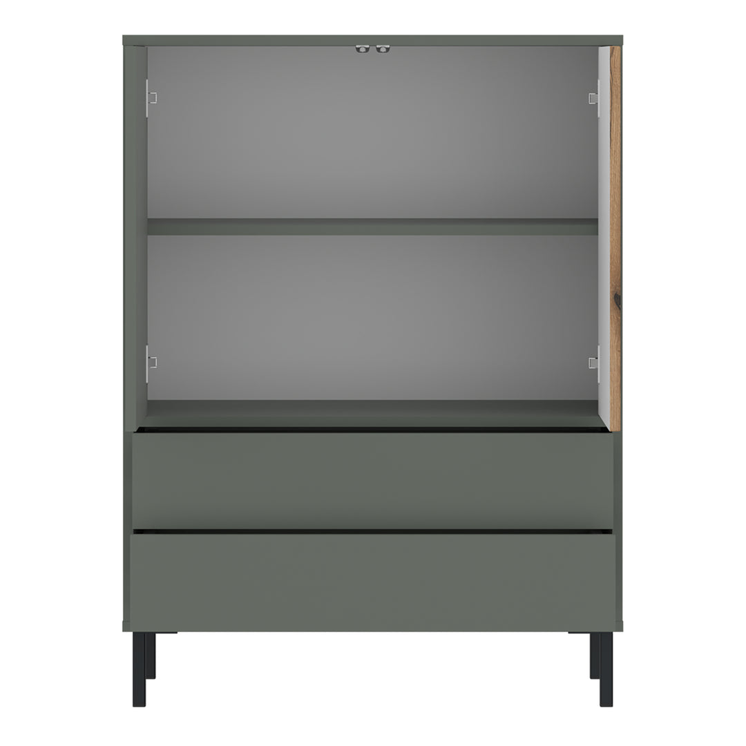 Darwin Sideboard 2 Door 2 Drawer in Green/Oak