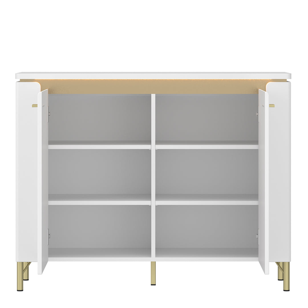 Lazio Sideboard 2 Door in Alpine White/White Gloss