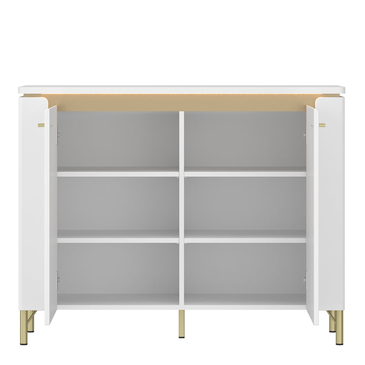 Lazio Sideboard 2 Door in Alpine White/White Gloss