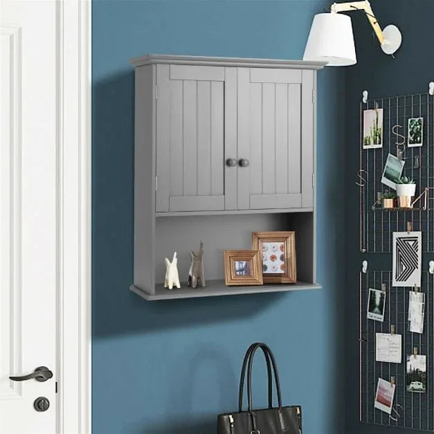 Wall Mounted Bathroom Storage Cabinet with Adjustable Shelf - TidySpaces