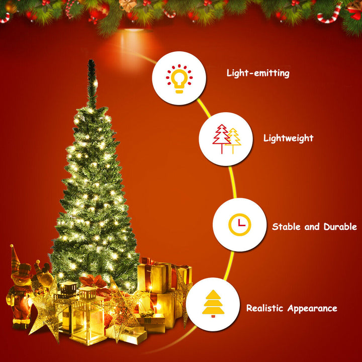 Artificial Pencil Christmas Tree with LED Lights in 3 Sizes