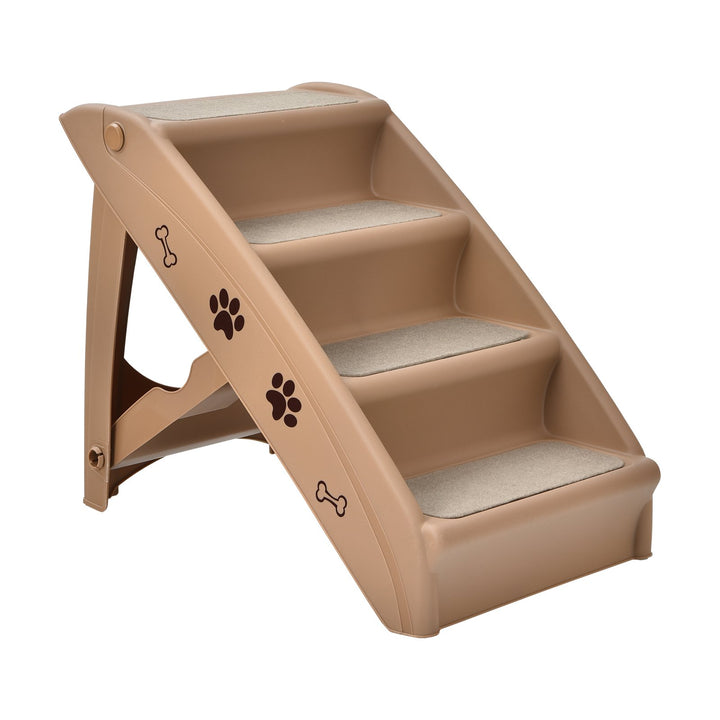 4 Step Pet Stairs with Non-Slip Foot Pads Coffee - TidySpaces