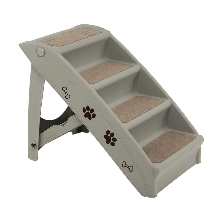 4 Step Pet Stairs with Non-Slip Foot Pads Grey - TidySpaces