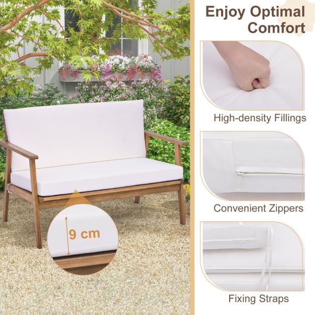 4 Piece Outdoor Conversation Set with Soft Seat and Back Cushions - TidySpaces