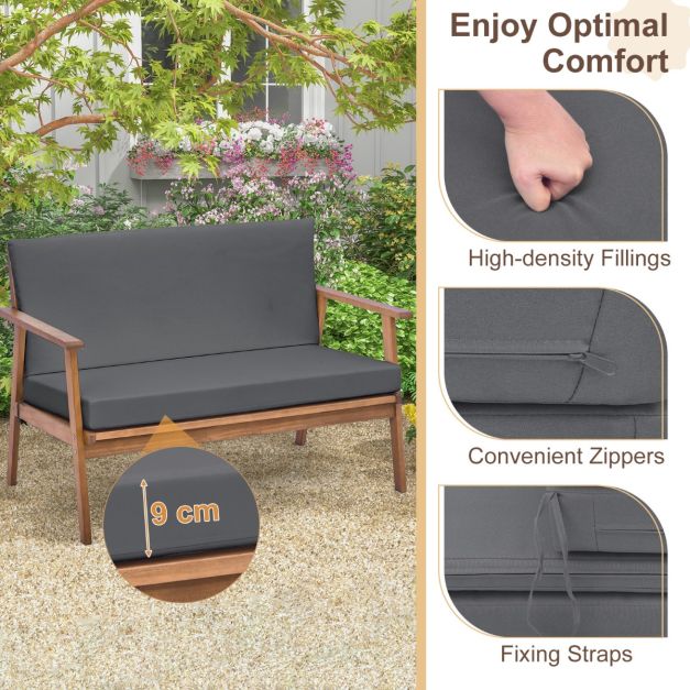 4 Piece Outdoor Conversation Set with Soft Seat and Back Cushions - TidySpaces